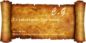 Czimbalmos Gerzson névjegykártya